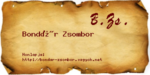 Bondár Zsombor névjegykártya