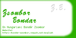 zsombor bondar business card